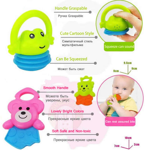 Cartoon Infant Rattle and Teether